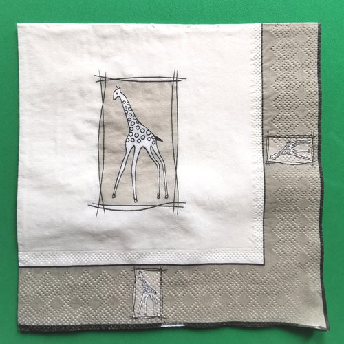 Serviette papier/napkin : "girafes"
