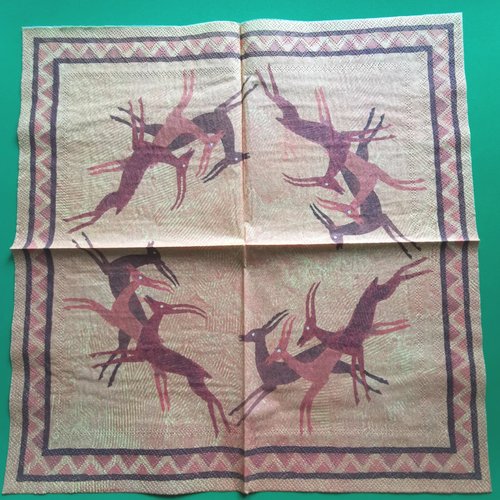 Serviette papier/napkin : "antilopes"