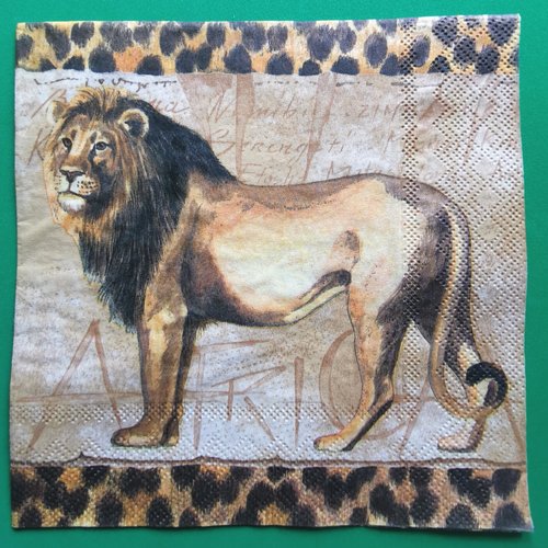 Serviette papier/napkin : "lions"