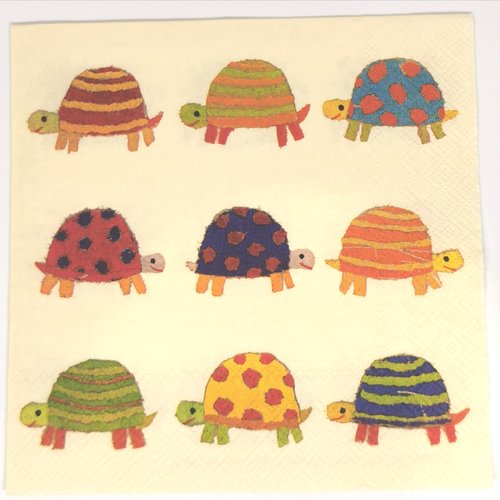 Serviette papier/napkin : "tortues terrestres"