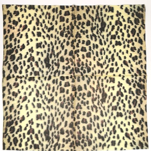 Serviette papier/napkin : "peaux de bêtes, léopard"