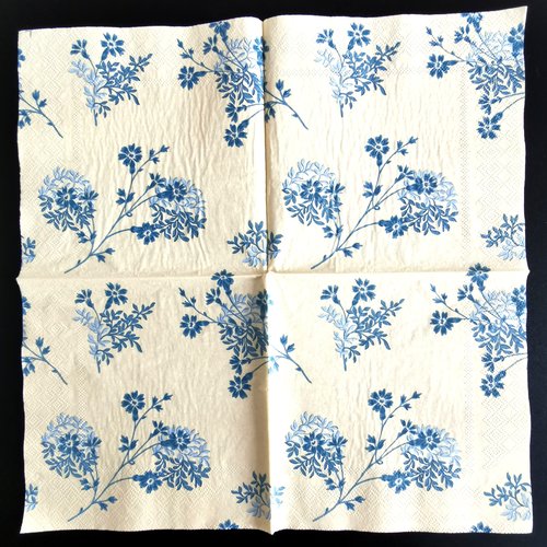 Serviette papier/napkin: "toile de jouy, fleurs"