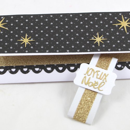 Pochette à Billet "Joyeux Noël" Avec Sapin En Bois – Décor