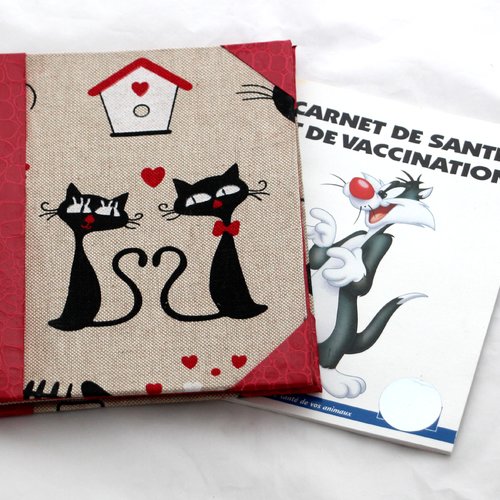 Carnet de santé chat, protège carnet de santé, vaccinations, carnet  , dossier médical ,