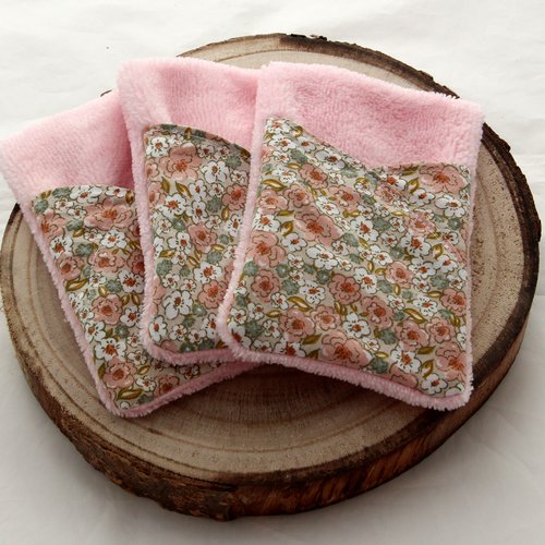 Lot de 3 lingettes débarbouillettes