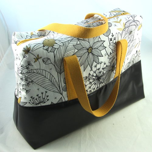 Sac de voyage motif "fleurs", sac week-end