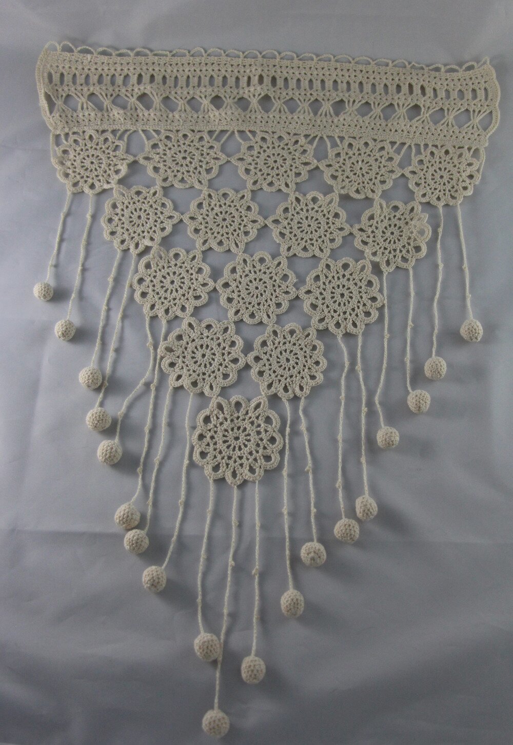 Choicehot Rideau Brise-bise Creux - Beige - Style Maison De Campagne - Style Vintage - Crochet - Coton Et Lin - Style Européen - Gland - Boho - 1 Pièce - 150 X 180 Cm