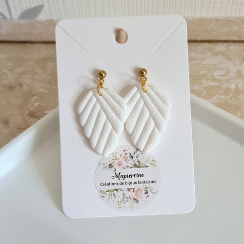 Boucles d'oreille femme en pâte polymère et acier inoxydable prisca