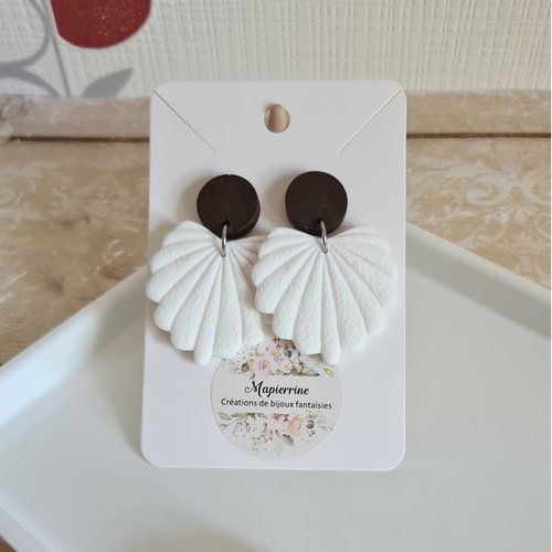 Boucles d'oreille femme en pâte polymère et acier inoxydable emilie