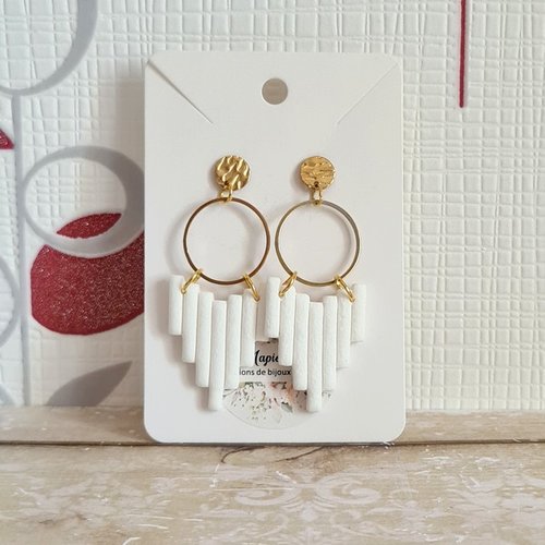 Boucles d'oreille femme en pâte polymère et acier inoxydable aimee