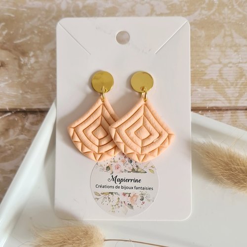 Boucles d'oreille femme en pâte polymère et acier inoxydable hortense