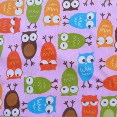 Tissu 100% coton couture, patchwork 50 x 50 cm chouette hiboux 4