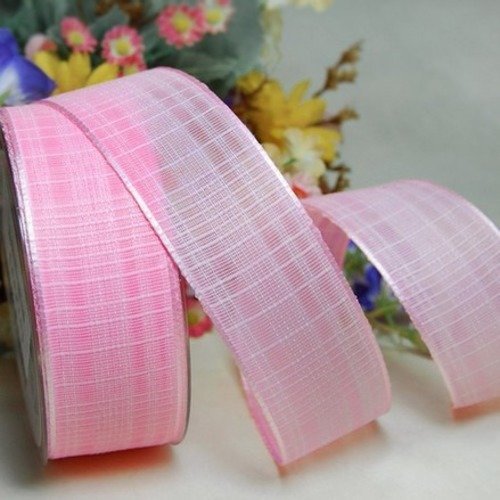 1 m de ruban galon fantaisie 4 cm couture scrapbooking tisse rose