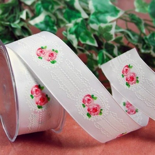 1 m de ruban galon fantaisie 4 cm couture scrapbooking les roses