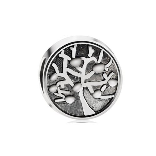 2 perles européenne charm métal argenté arbre de vie