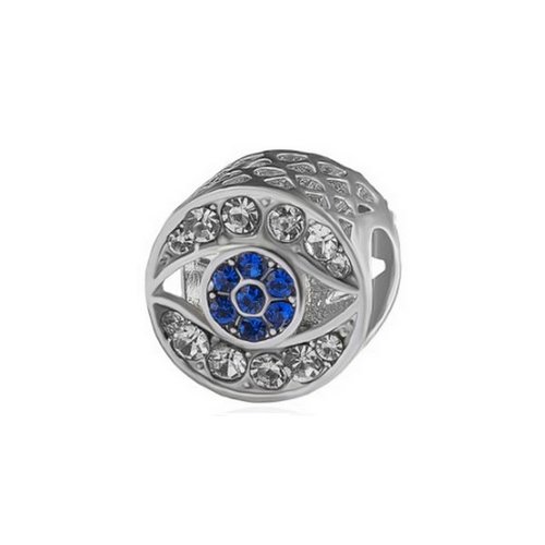 1 perle européenne charm métal strass argenté decoration