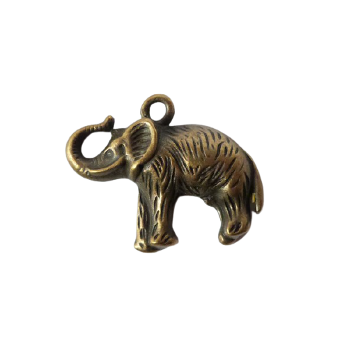 2 breloques fabrication bijoux couleur bronze 3 x 2.5 cm elephant