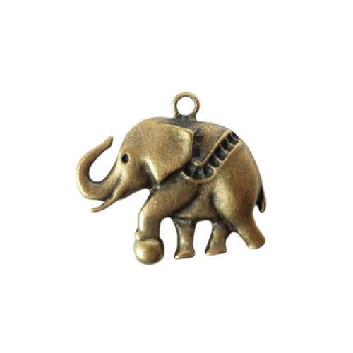 2 breloques fabrication bijoux couleur bronze 3.5 x 3.5 cm elephant b