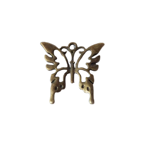 5 breloques fabrication bijoux couleur bronze 2.6 x 2 cm papillon