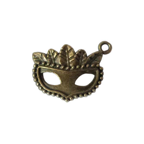 7 breloques fabrication bijoux couleur bronze 2.1 x 1.9 cm masque