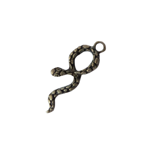 6 breloques fabrication bijoux couleur bronze 3.3 x 1 cm serpent