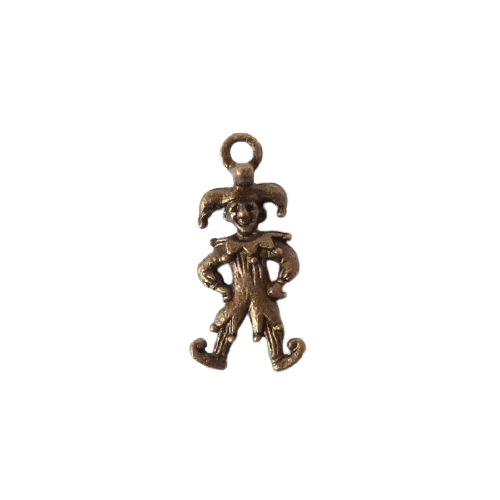 7 breloques fabrication bijoux couleur bronze 2.5 x 1.1 cm fou du roi