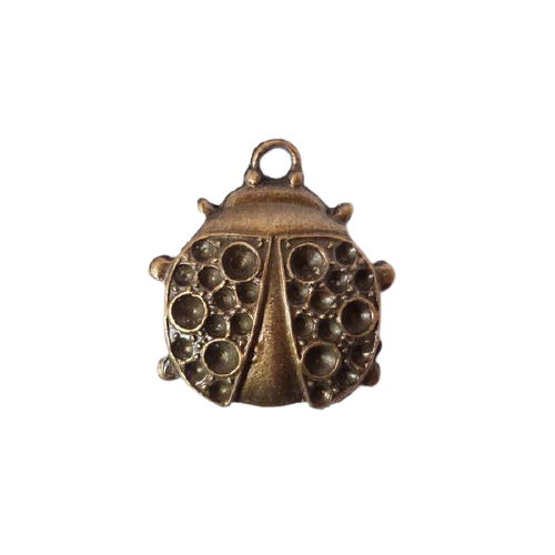1 breloque fabrication bijoux couleur bronze 3.6 x 3 cm coccinelle
