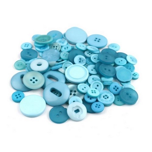 100 boutons en mélange 8 à 30 mm cm couture scrapbooking bleu