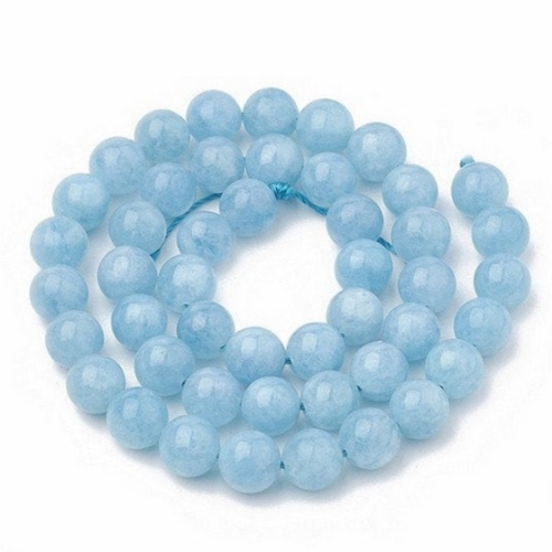 10 perles ronde en pierre naturelle aigue marine 8 mm bleu x