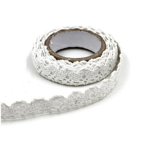 Washi masking tape ruban adhésif décoration crochet dentelle scrapbooking blanc