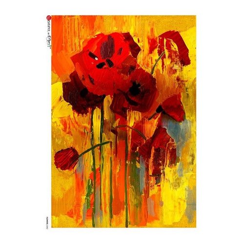 1 feuille de papier de riz 22,5 x 32 cm découpage collage paper designs peinture de fleurs 0082