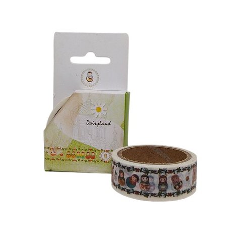 Washi masking tape ruban adhésif décoration 15 mm x 4.5 m poupee russe 0215