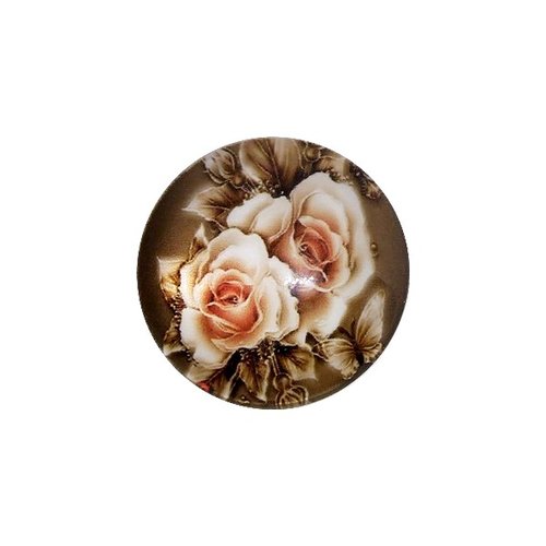 1 cabochon rond en verre fabrication bijoux décoration 25 mm rose vintage