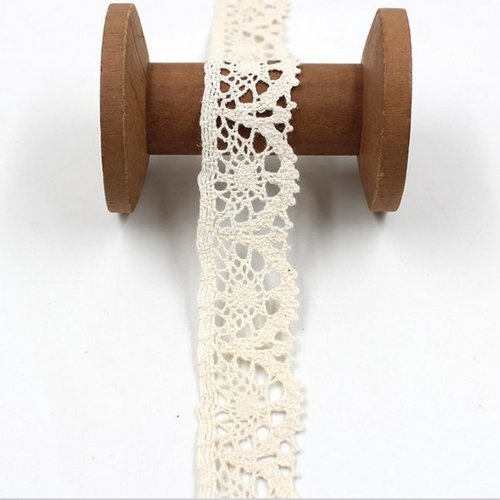 2 mètres de dentelle ruban coton vintage 3.5 cm ivoire wd 1600