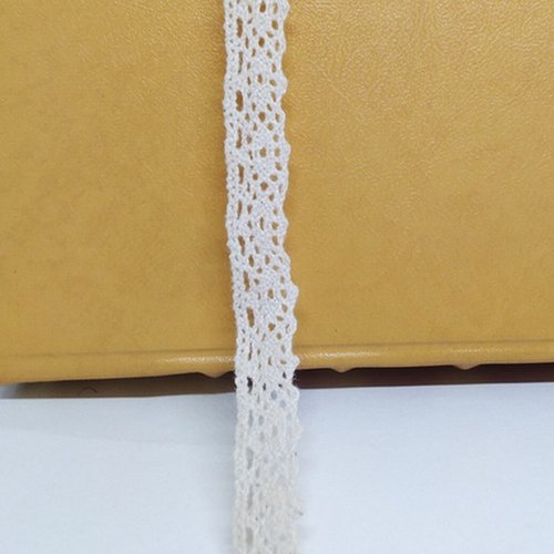 2 mètres de dentelle ruban coton vintage 1.2 cm ivoire vv 200