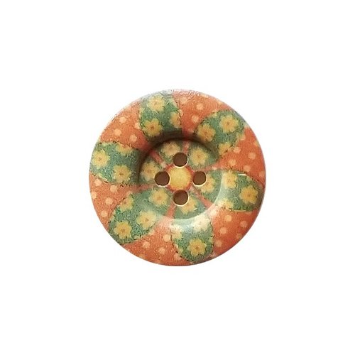 8 boutons rond en bois fantaisies couture scrapbooking 25 mm patchwork de fleurs