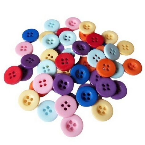 20 boutons en mélange coloris assorties scrapbooking couture rond 15 mm