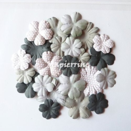 24 fleurs blossom en papier scrapbooking décoration dovecraft charcoal