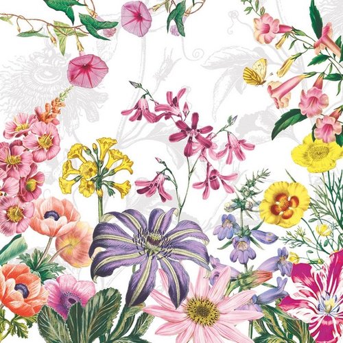 2 serviettes en papier 33 x 33 cm découpage collage jardin de fleurs fl 202