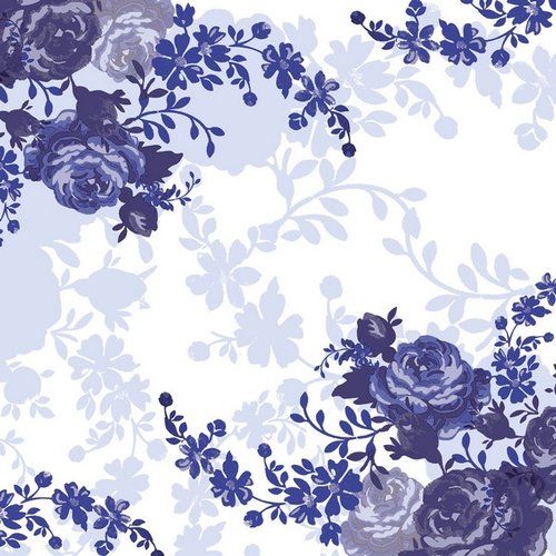 2 serviettes en papier 33 x 33 cm découpage collage fleur rose bleu fl 203