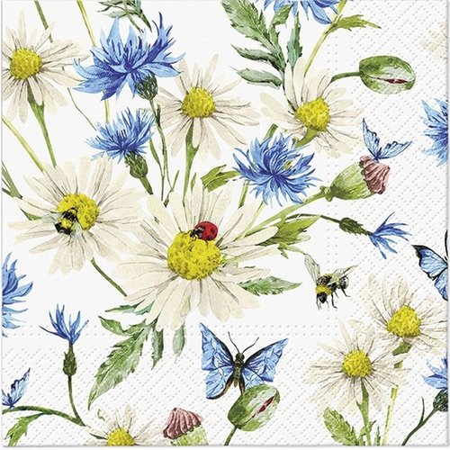 2 serviettes en papier 33 x 33 cm découpage collage fleur papillon abeille fl 304