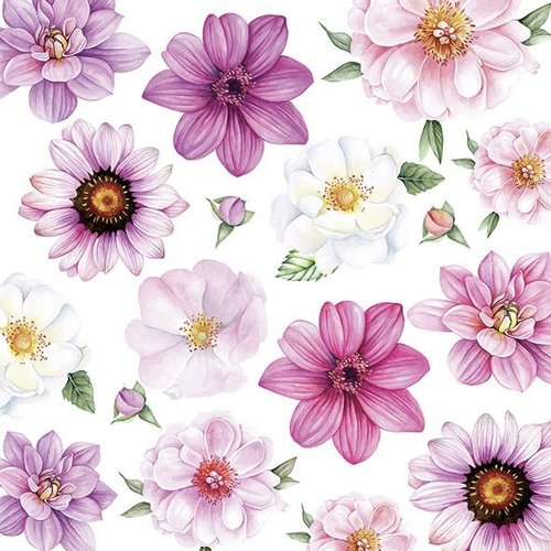 2 serviettes en papier 33 x 33 cm découpage collage fleur rose fl 305