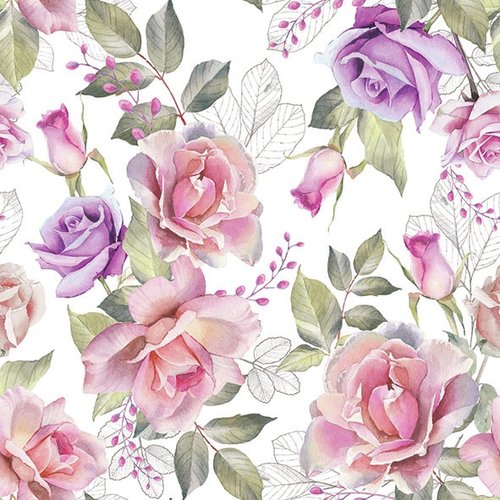 2 serviettes en papier 33 x 33 cm découpage collage fleur rose fl 303