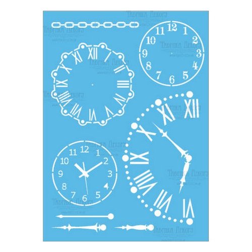 Pochoir plastique souple réutilisable fabrika décoru horloge 093