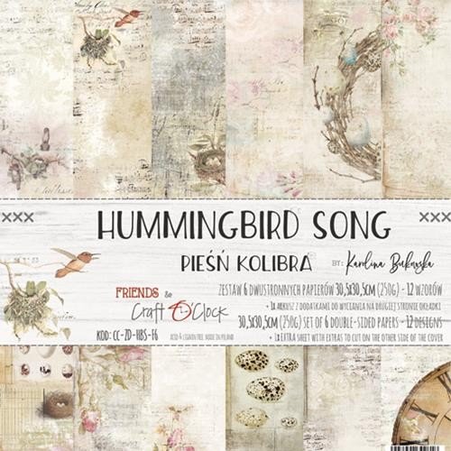 18 papiers scrapbooking 20 x 20 cm craft o' clock hummingbird song