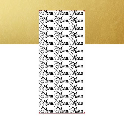 1 planche de stickers autocollants peel off doré motifs menu 1227
