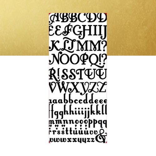1 planche de stickers autocollants peel off doré motifs alphabet 1561