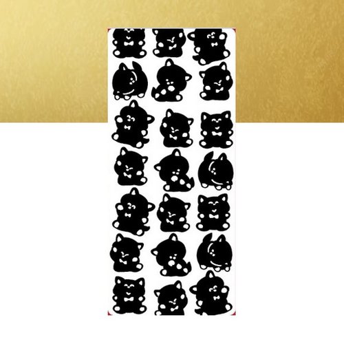 1 planche de stickers autocollants peel off doré motifs chat 5302