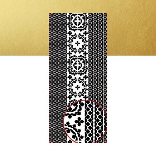 1 planche de stickers autocollants peel off doré motifs decoration 6599