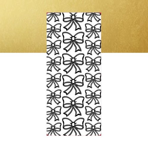 1 planche de stickers autocollants peel off doré motifs noeux 6454